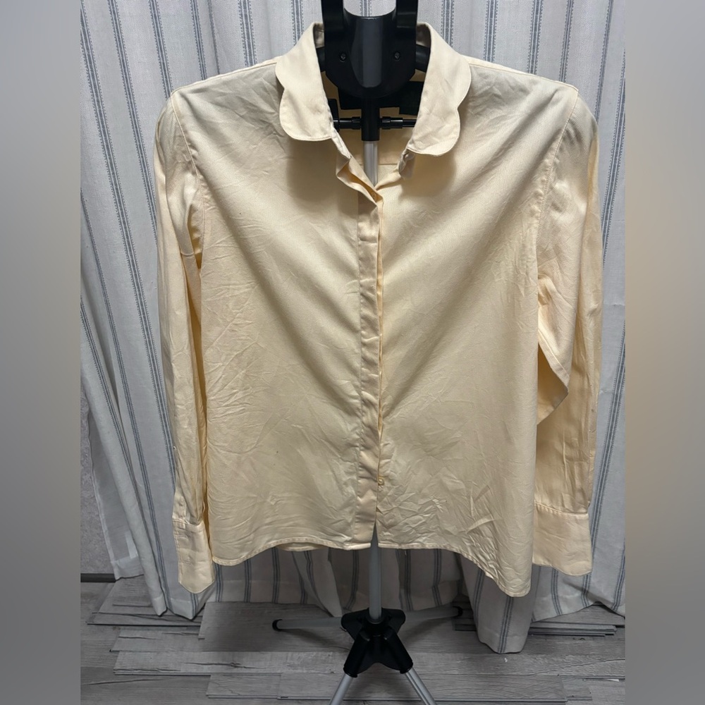 Orvis cream color long sleeve blouse